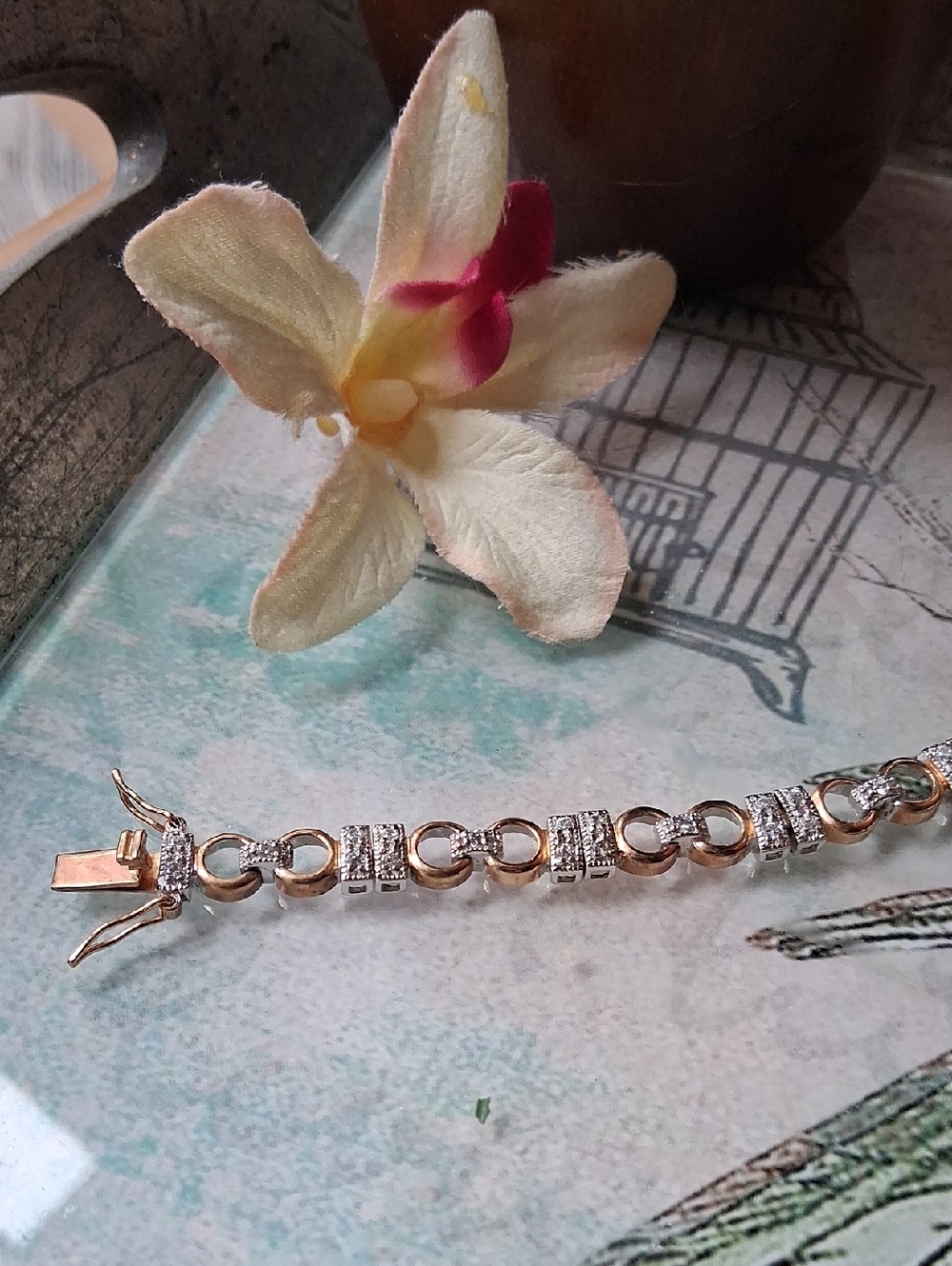 Macy's Gold-Tone Crystal Link Bracelet